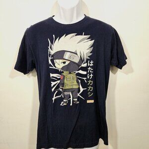 Naruto Shippuden Anime Men's Official Licensed Kakashi Blue T-Shirt         (55)